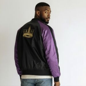 Jeffree Star Blood Lust Bomber Jacket Gold Crown Purple haze/Black Sz XXL